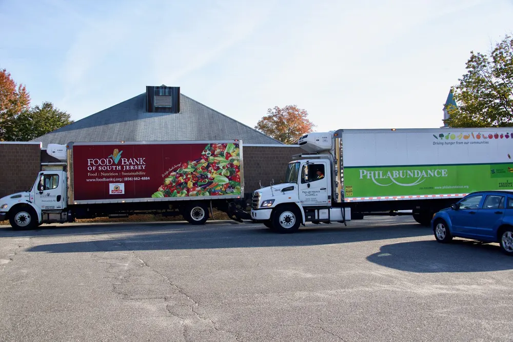 Philabundance and South Jersey food bank trucks